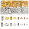 320Pcs 8 Styles Rondelle Brass Rhinestone Spacer Beads, Platinum & Golden, 4~10mm, Hole: 1~2.4mm, 40pcs/style