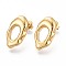 Nuggets 304 Stainless Steel Stud Earrings, Ion Plating(IP), Real 14K Gold Plated, 20.7x11.5mm