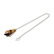Natural Tiger Eye Cone Pointed Dowsing Pendulums, with Silver Plated Iron Curb Chains, Faceted, 210~215mm