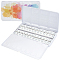 Iron Empty Watercolor Paint Pans, with Plastic Grids, for Paint Case Art Palette Supplies, Rectangle, White, 11.5x22x2.45cm