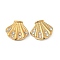304 Stainless Steel Crystal Rhinestone Beads, Real 18K Gold Plated, Shell Shape, 13.5x16x4.5mm, Hole: 1.2mm