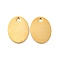 201 Stainless Steel Pendants, Oval Charm, Real 24K Gold Plated, 15x11x0.5mm, Hole: 1.5mm