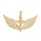 Brass Micro Pave Cubic Zirconia Pendants, Cadmium Free & Nickel Free & Lead Free, Real 18K Gold Plated, Heart with Wing, Clear, 21x46x4.5mm, Hole: 7.5x3.5mm
