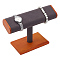 Wood Bracelet Display Stands, Covered by Velvet, Rectangle, Gray, 22.2x8.1x14.4cm