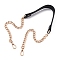 PU Imitation Leather Bag Straps, with Iron Chain & Swivel Clasps, Black, 72.6cm