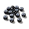 Spray Painted ABS Plastic European Beads, Large Hole Beads, Round, Black, 9x6mm, Hole: 4mm, about 1600pcs/500g