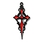 Siam Rhinestone Cross Pendatn with Red Enamel, Alloy Pendant, Electrophoresis Black, 47.5x21.5x4mm, Hole: 1.8mm