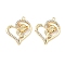 Alloy Pendants, Heart Charms, UV Plating, with Rhinestone, Golden, 21.5x19.5x4.5mm, Hole: 1.4mm