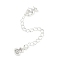 Brass Micro Pave Cubic Zirconia Ends with Chains, Groud, 925 Sterling Silver Plated, 75mm, Hole: 2.5mm