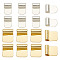 16Pcs 2 Styles Rack Plating Brass Glue-on Flat Pad Bails, Golden & Silver, 16.5~18x11~15.5mm, Hole: 4.5mm, 8pcs/style