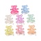 Luminous Acrylic Beads, Glitter Bear, Glow in the Dark, Mixed Color, 18.5x17x12mm, Hole: 2.2mm