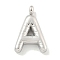 Non-Tarnish 304 Stainless Steel Pendants, Letter Charm, Stainless Steel Color, Letter A, 25.5x17x5.5mm, Hole: 3mm
