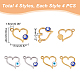 DICOSMETIC 16Pcs 2 Styles Heart Evil Eye Charms Stainless Steel Hollow Heart with Flat Round Blue Evil Eye Charms Enemal Resin Charms for Earrings Necklace Bracelet Jewellery Making Hole: 1.6mm STAS-DC0010-35-2
