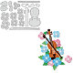 BENECREAT Violin Cutting Dies Flowers Leaves Embossing Stencils Die Cuts Template 5.6x4.1inch for Paper Card Making Decoration DIY Scrapbooking Album Craft Decor DIY-WH0309-1281-1