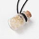 Beautiful Design Adjustable Glass Wishing Bottle Pendant Necklaces NJEW-JN01344-3