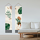 AHANDMAKER Pack of 2 Minimalist Leaves Tapestries Leaves Vertical Bohemian Tapestry Minimalist Bohemian Leaves Tassel Tapestry Wall Hanging for Bedroom Living Room Home AJEW-WH0399-055-4