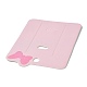 紙のヘアクリップディスプレイカード  ちょう結びの長方形  ピンク  10.2x7.1x0.05cm  穴：7mm CDIS-C001-04-3