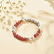 Natural Weathered Agate(Dyed) & Howlite Round Beaded Stretch Bracelet BJEW-JB08087-01-2
