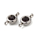 304 Stainless Steel Single Rhinestone Connector Charms STAS-E194-13P-11-3
