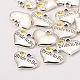 Charms de corazón de estilo tibetano de tono plata antigua para el tema de boda TIBEP-N005-10E-2