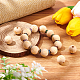 SUNNYCLUE 48 Pcs 12 Styles Unfinished Natural Wood European Beads WOOD-SC0001-31-4