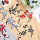 Gorgecraft 6 個梅の花のアイロンパッチ刺繍花のアップリケトリミング花柄生地ステッカー縫う布修理パッチジーンズ服 diy クラフト縫製コスチュームアクセサリー赤、黒、青 PATC-GF0001-07-4
