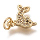 Brass Micro Pave Clear Cubic Zirconia Charms ZIRC-C020-50-6