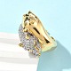 Латунные микро проложить кубического циркония кольца RJEW-D307-04G-C-5