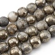 Natural Pyrite Beads Strands G-G839-01-6mm-1