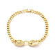 Cubic Zirconia Double Kylin Link Bracelet wth Brass Curb Chains for Men Women KK-H434-08G-3