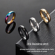 Dicosmetic 8 Uds 4 colores 304 acero inoxidable simple banda lisa anillo de dedo para mujer RJEW-DC0001-01-5