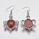 Natural & Synthetic Gemstone Dangle Earrings EJEW-K066-A-3
