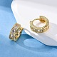 Серьги из латуни с микропаве и кубическим цирконием EJEW-R025-15G-3