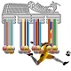 Модная железная вешалка для медалей ODIS-WH0023-085-7