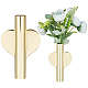 GORGECRAFT 2PCS Heart Wall Vase Tubes Metal Stick On Wall-Mounted Gold Wall Decor Dried Flowers Mini Heart Shaped Plant Holder for Bedroom Living Room Party Christmas Halloween FIND-GF0002-68-1