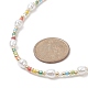 Collana di perle d'imitazione acriliche e semi di vetro per le donne NJEW-JN04277-3