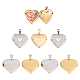 DICOSMETIC 8pcs 2 Styles 2 Colors 316 Stainless Steel Locket Pendants Heart Photo Frame Charms Heart with Flower Locket Charms for Necklace Jewelry Making STAS-DC0003-98-1