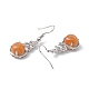 Gemstone Gourd Dangle Earrings with Crystal Rhinestone EJEW-A092-04P-4
