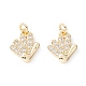 Brass Micro Pave Clear Cubic Zirconia Charms KK-D067-14G-RS-1