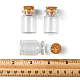 ガラス瓶ビーズ容器24個  コルク栓付き  ウィッシングボトル  コラム  透明  2.2x3.3cm  ボトルネック：直径15.5mm  容量：7ml（0.23液量オンス） CON-FS0001-04-5