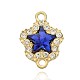 Faceted Star Golden Tone Alloy Rhinestone Multi-Stone Links Connectors PALLOY-J600-05G-1