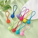 Polyester Cord Knitted Ball Wood Pendant Decoration HJEW-JM01034-2