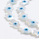 Natürliche weiße Muschel Perlmutt Muschel Perlen SSHEL-L017-005C-2