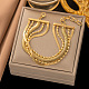 304 Stainless Steel Chains Multi-strand Bracelet for Women BJEW-G674-01B-G-1