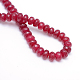Faceted Rondelle Dyed Natural White Jade Bead Strands X-G-R343-6x8-07-3