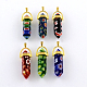 Millefiori Glass Pendants with Alloy Findings LK-R008-M02-1