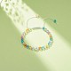 Mauvais œil acrylique et bracelet de perles tressées au chalumeau rond pour femme BJEW-JB08379-01-2