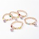 Glass Bead Charm Bracelets BJEW-N0020-01-1
