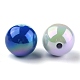 Perles acryliques opaques à placage uv bicolore X-OACR-K005-07-3
