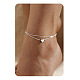 201 нержавеющая сталь сердце с инициалами двухслойные женские браслеты на ногу FS-WG0EC0A-15-1